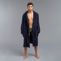 Szlafrok do waterpolo męski Watko 900 z bawełny. Niebieskie szlafroki męskie NABAIJI, m, bez wzorów, z bawełny. Za 179.99 zł.