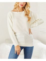Milan Kiss Sweter w kolorze kremowym rozmiar: L. Brązowe swetry klasyczne damskie Milan Kiss, l, bez kołnierzyka. Za 138.87 zł.