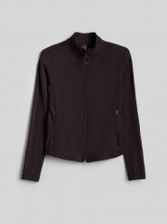 4F Bluza treningowa slim bez kaptura damska - brązowa XL. Brązowe bluzy sportowe damskie 4f, xl. Za 199.99 zł.