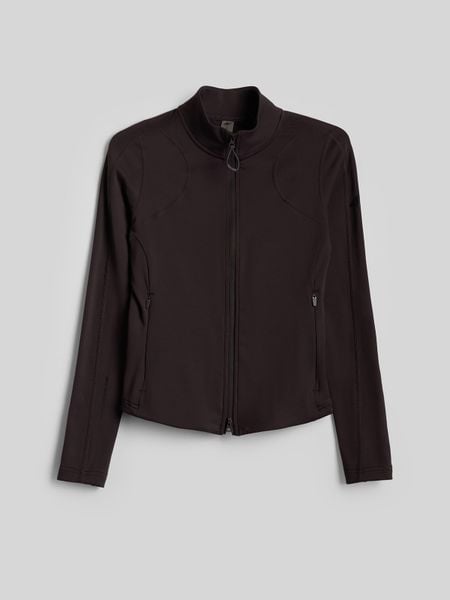 4F Bluza treningowa slim bez kaptura damska - brązowa XL. Brązowe bluzy sportowe damskie 4f, xl. Za 199.99 zł.
