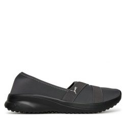 Półbuty Puma. Szare półbuty damskie Puma, bez wzorów, bez obcasa, na płaskiej podeszwie. Za 179.99 zł.