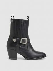 Pepe Jeans FOOTWEAR Skórzane botki "Luna Rock" w kolorze czarnym rozmiar: 37. Czarne botki damskie Pepe Jeans FOOTWEAR, z jeansu, eleganckie, bez obcasa, bez zapięcia. Za 210.81 zł.