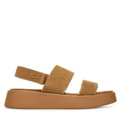 Sandały Liu Jo. Brązowe sandały damskie Liu Jo, bez wzorów, bez obcasa, na płaskiej podeszwie. Za 339.99 zł.