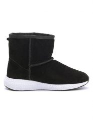 NICEBAY Skórzane botki zimowe "Boop" w kolorze czarnym rozmiar: 36. Czarne botki damskie Nicebay, na zimę, z materiału, bez obcasa, bez zapięcia. Za 173.99 zł.