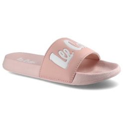Różowe Klapki Lee Cooper Damskie Wodoodporne Buty. Czerwone klapki damskie Lee Cooper, z aplikacjami, z materiału, bez obcasa. Za 69.00 zł.