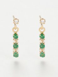 OR ÉCLAT Złote kolczyki-wkrętki "Quatuor précieux" z topazami i szmaragdami rozmiar: onesize. Żółte kolczyki damskie Or Éclat, z szmaragdem, złote. Za 533.45 zł.