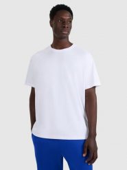 4F T-shirt oversize gładki męski - biały S. Białe t-shirty męskie 4f, m, z aplikacjami, z bawełny, bez kołnierzyka. Za 69.99 zł.