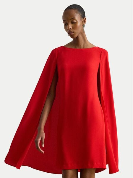 LAUREN RALPH LAUREN Sukienka koktajlowa 253980921009 Czerwony Slim Fit. Czerwone sukienki damskie Lauren Ralph Lauren, bez wzorów, z syntetyku, wizytowe, bez kołnierzyka, bez ramiączek. Za 948.99 zł.