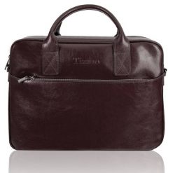 Torba męska skórzana Tizano TM06 czekoladowa. Brązowe torby męskie na ramię TIZANO, bez wzorów, z jeansu, na ramię. Za 420.99 zł.