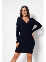 Perfect Cashmere Kaszmirowa sukienka "Joy" w kolorze granatowym rozmiar: M. Niebieskie sukienki damskie Perfect Cashmere, m, bez wzorów, z kaszmiru, bez kołnierzyka, bez ramiączek, mini. Za 337.74 zł.