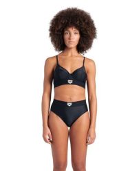 Strój kąpielowy damski dwuczęściowy kostium basen bikini Arena Logo Tape. Czarne bikini damskie Arena, bez wzorów. Za 41.99 zł.