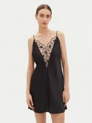 Chantelle Koszula nocna Pulp Lush C22TW5 Czarny Regular Fit. Czarne koszule nocne damskie Chantelle, bez wzorów, z syntetyku. Za 179.99 zł.