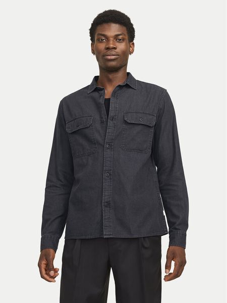 Jack & Jones Koszula jeansowa Travis 12269262 Czarny Comfort Fit. Czarne koszule męskie Jack & Jones, m, bez wzorów, z bawełny, bez kołnierzyka, bez ramiączek. Za 139.99 zł.