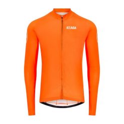 Damska koszulka kolarska z długim rękawem – Pomarańczowa. Brązowe topy sportowe damskie KEADA SPORTS, s, z aplikacjami, z jersey, bez ramiączek. Za 332.00 zł.