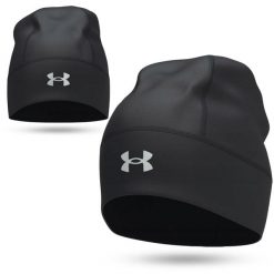 Czapka męska do biegania Under Armour Launch Wool Beanie. Czarne czapki męskie Under Armour, bez wzorów, sportowe. Za 119.00 zł.