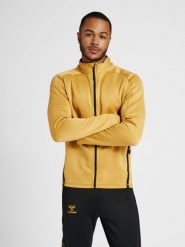 Bluza dresowa zapinana na zamek błyskawiczny Hummel Cima XK. Brązowe bluzy bez kaptura męskie HUMMEL, s, z dresówki. Za 233.95 zł.