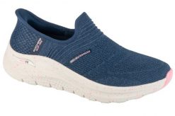 Buty sportowe damskie, Slip-ins: Arch Fit 2.0 - Right As Rain. Niebieskie buty sportowe na co dzień damskie Skechers, bez wzorów, z materiału, do biegania. Za 549.99 zł.