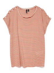 Vero Moda Koszulka w kolorze pomarańczowo-białym rozmiar: XL. Pomarańczowe bluzki damskie Vero Moda, xl, bez wzorów, bez kołnierzyka. Za 61.46 zł.