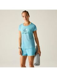 Dare 2b Koszulka sportowa "Serenity" w kolorze turkusowym rozmiar: 34. Niebieskie bluzki sportowe damskie Dare 2b, s, bez wzorów, z materiału, bez ramiączek. Za 52.42 zł.