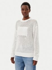 Tommy Jeans Sweter DW0DW20262 Écru Relaxed Fit. Swetry klasyczne damskie Tommy Jeans, xs, z jeansu, bez kołnierzyka. Za 259.99 zł.