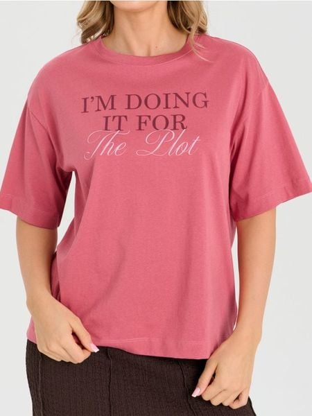 Bawełniana koszulka z napisem - Inny. T-shirty damskie Sinsay, l, bez wzorów, z bawełny, bez kołnierzyka. Za 25.99 zł.