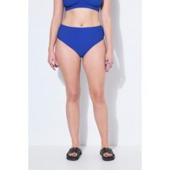 Damskie dół bikini z fakturą wysoki stan modelujące. Niebieskie bikini damskie Ulla Popken, bez wzorów, plus size. Za 99.99 zł.
