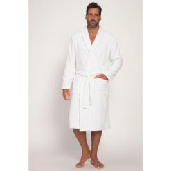 Męski Szlafrok odzież domowa kołnierz szalowy frotte do 8XL. Biała szlafroki męskie JAY-PI, m, bez wzorów, z bawełny. Za 432.99 zł.