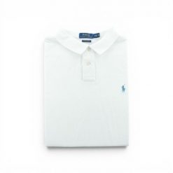 Koszulka Polo Ralph Lauren męska Slim Fit z krótkim rękawem. Białe koszulki polo męskie Ralph Lauren, l, bez wzorów, z tkaniny, bez ramiączek. Za 149.06 zł.