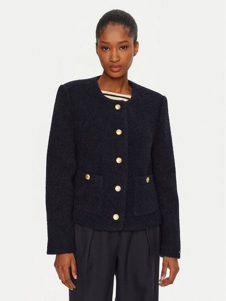 Tommy Hilfiger Kurtka przejściowa WW0WW44340 Granatowy Regular Fit. Niebieskie kurtki damskie Tommy Hilfiger, bez wzorów, z wełny, bez kaptura. Za 839.99 zł.