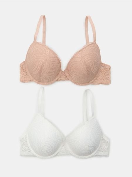 Biustonosze push-up z koronką 2 pack - wielobarwny. Biustonosze Sinsay, bez wzorów, z koronki. Za 35.99 zł.