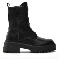 Trapery Big Star Shoes. Czarne trapery damskie BIG STAR SHOES, bez obcasa. Za 249.99 zł.