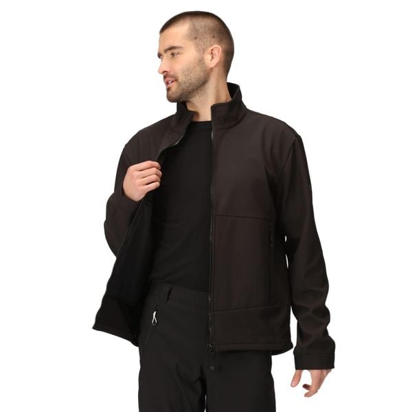 Kurtka turystyczna Regatta Dendrick. Czarne kurtki męskie Regatta, xl, bez wzorów, z softshellu, eleganckie, bez kaptura. W wyprzedaży za 263.55 zł.