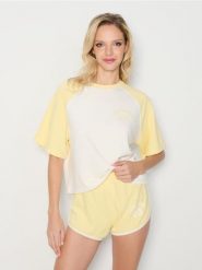 Bluza z krótkim rękawem - żółty. Żółte bluzy bez kaptura damskie Sinsay, l. W wyprzedaży za 27.99 zł.