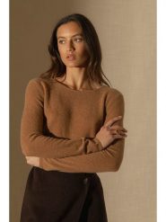 Perfect Cashmere Kaszmirowy sweter "Oprah" w kolorze karmelowym rozmiar: L. Brązowe swetry klasyczne damskie Perfect Cashmere, l, z kaszmiru, bez kołnierzyka. Za 332.24 zł.