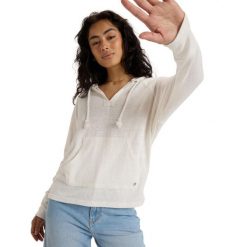 Bluza z kapturem dla Kobiety DESTINATION SURF Biały. Białe bluzy z kapturem damskie Roxy, z bawełny. Za 219.99 zł.