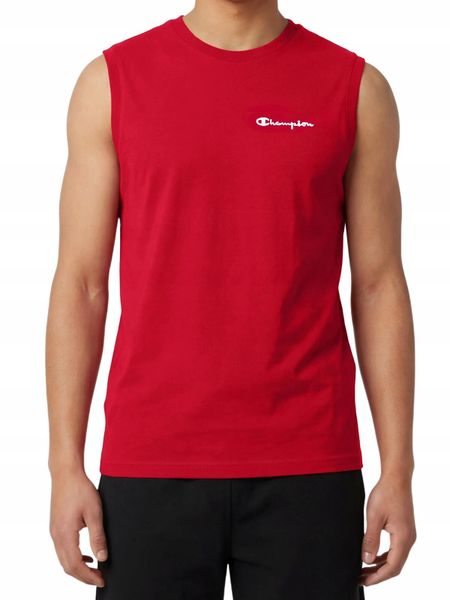 Koszulka Męska Champion Bez Rękawów Sportowa Bawełna. Czerwone t-shirty sportowe męskie CHAMPION, m, z bawełny, bez ramiączek. Za 129.00 zł.