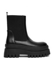 DeeZee Sztyblety CEO-HY60290S-1 Czarny. Czarne botki damskie DeeZee, z materiału, bez obcasa, na płaskiej podeszwie, bez zapięcia. Za 199.99 zł.