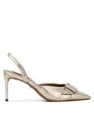 Nine West Szpilki SJ1489-6 Złoty. Żółte szpilki Nine West, bez wzorów, z materiału, bez obcasa. Za 229.99 zł.