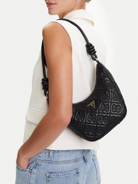 Guess Torebka 175731 Czarny. Czarne torebki klasyczne damskie Guess, z aplikacjami, ze skóry, bez dodatków. Za 289.99 zł.