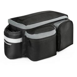 Torba rowerowa 6L z paskiem na ramię Czarna. Czarne torby męskie na ramię Wozinsky, bez wzorów, z materiału, na ramię, duże. Za 122.00 zł.