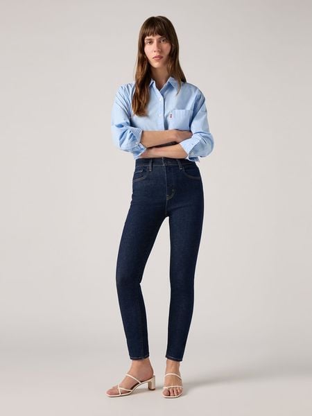 Levi's Dżinsy "721" - Skinny fit - w kolorze granatowym rozmiar: W29/L28. Niebieskie jeansy damskie Levi's, z podwyższonym stanem. Za 199.95 zł.