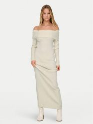 ONLY Sukienka dzianinowa Katia 15342132 Écru Regular Fit. Sukienki damskie Only, xl, bez wzorów, z dzianiny, bez kołnierzyka, bez ramiączek. Za 129.99 zł.