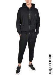 Xagon Man Bluza "Fleece" | MDAWS6 | Fleece | Mężczyzna | Czarny. Czarne bluzy bez kaptura męskie Xagon, m, z bawełny. W wyprzedaży za 199.00 zł.