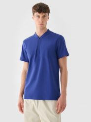 4F Koszulka polo męska - granatowa XL. Niebieskie koszulki polo męskie 4f, m, bez wzorów, z bawełny, bez ramiączek. W wyprzedaży za 59.99 zł.