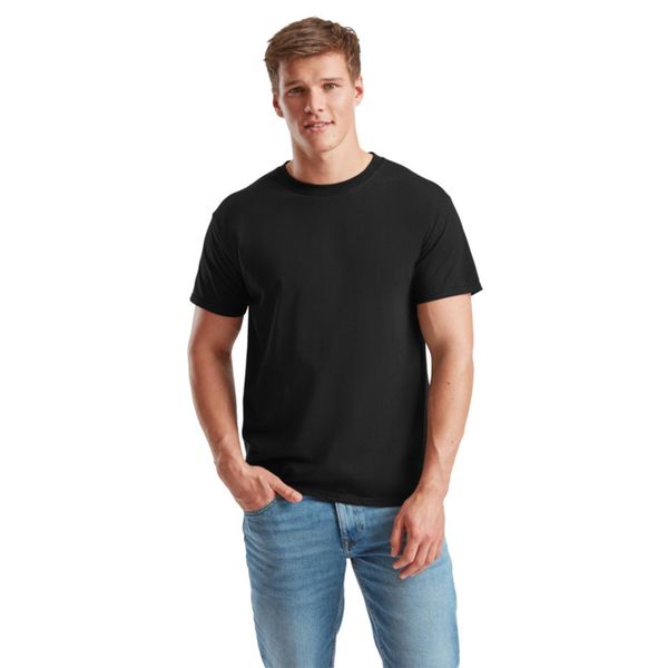 T-shirt Fruit Of The Loom Iconic 195 Premium Tees dla dorosłych, czarny. Białe t-shirty męskie Fruit of the Loom, m, bez wzorów, z bawełny, bez kołnierzyka. Za 130.99 zł.