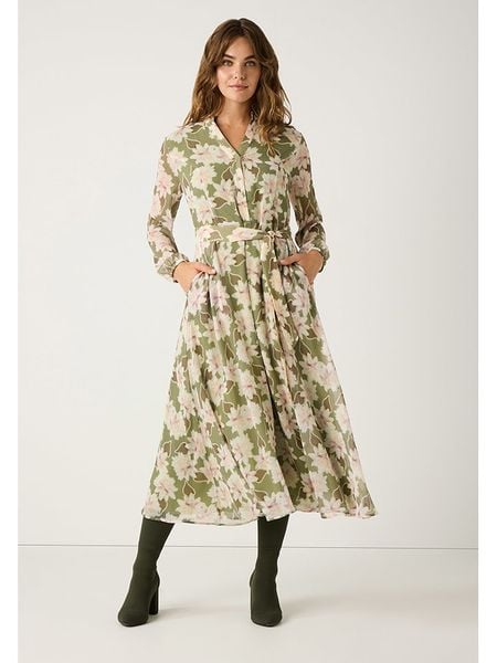 More & More Sukienka w kolorze kremowo-oliwkowym rozmiar: 34. Zielone sukienki damskie MORE & MORE, bez wzorów, z tkaniny, bez kołnierzyka, bez ramiączek, maxi. Za 218.05 zł.