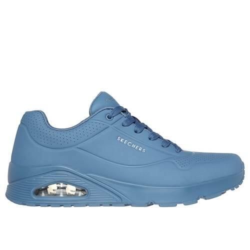 Buty do chodzenia męskie Skechers Uno Stand On Air. Niebieskie buty sportowe na co dzień męskie Skechers, na lato, z gumy, bez zapięcia, trekkingowe. Za 299.00 zł.