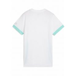 Damska koszulka do padla INDIVIDUAL PUMA White Purple Glimmer Aquatic Green. Białe bluzki damskie Puma, xl, bez wzorów, klasyczne, bez kołnierzyka, bez ramiączek. Za 159.00 zł.