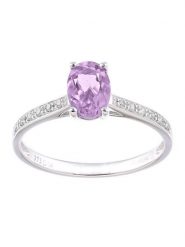 Revoni Złoty pierścionek z diamentami i ametystem rozmiar: 58. Szare pierścionki damskie Revoni, z ametystem, złote. Za 1,522.99 zł.