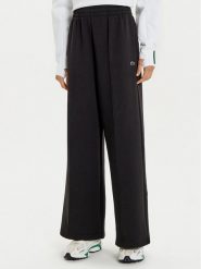 Lacoste Spodnie dresowe XF7374 Czarny Wide Leg. Czarne spodnie dresowe damskie Lacoste, bez wzorów, z bawełny. Za 519.99 zł.